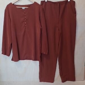 Clio 100% Silk Rust Colored Ensemble